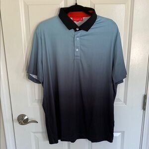 Redvanly Devon Golf Polo Blue Gray and Black Gradient Polo Shirt size Large